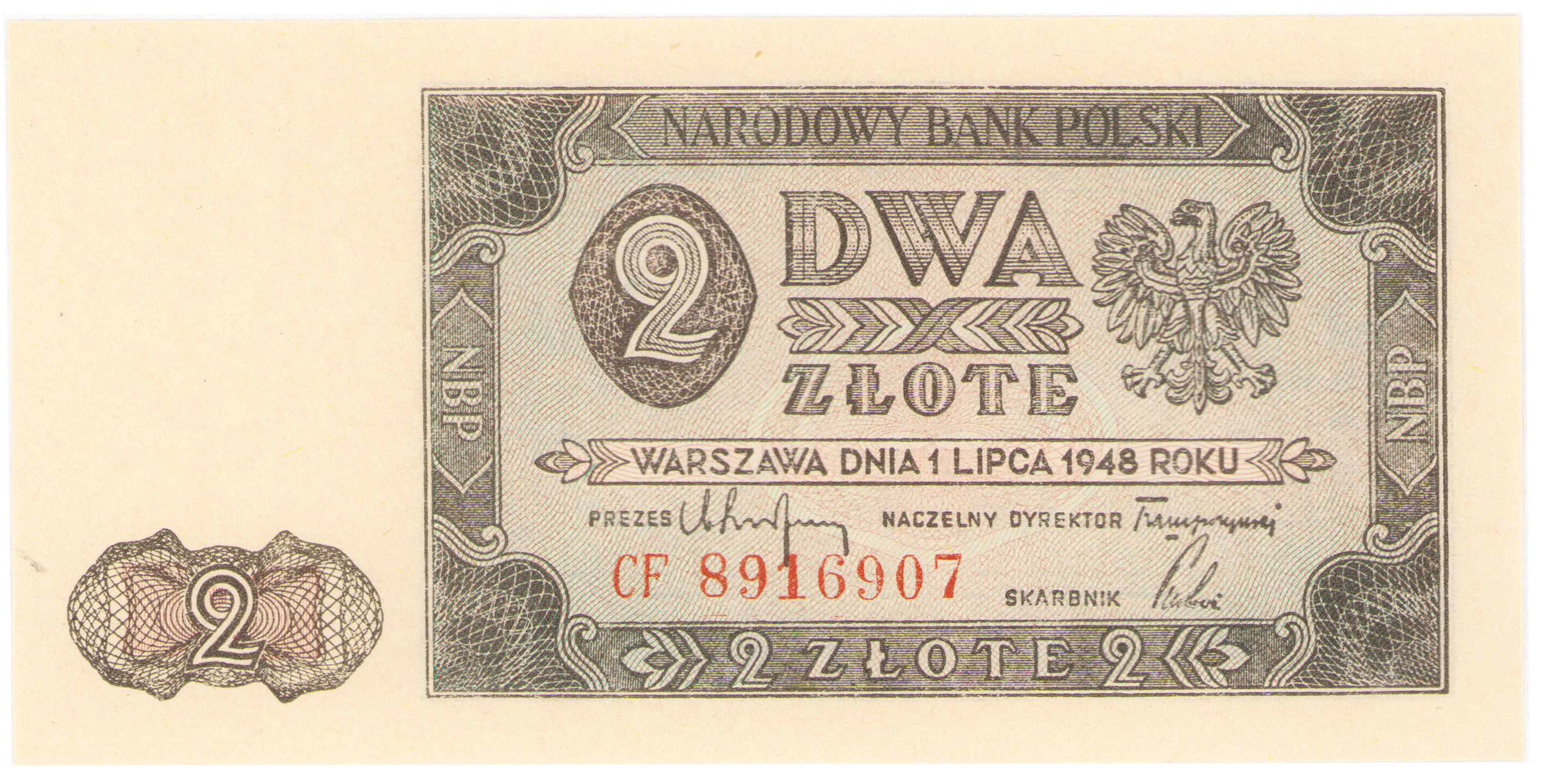 2 złote 1948 seria CF – PIĘKNE